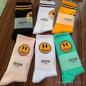 New Drew Smiley Face Socks Justin Bieber's same style men's and women's mid-calf socks-2428