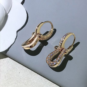 Feidan diamond horseshoe earrings-3544